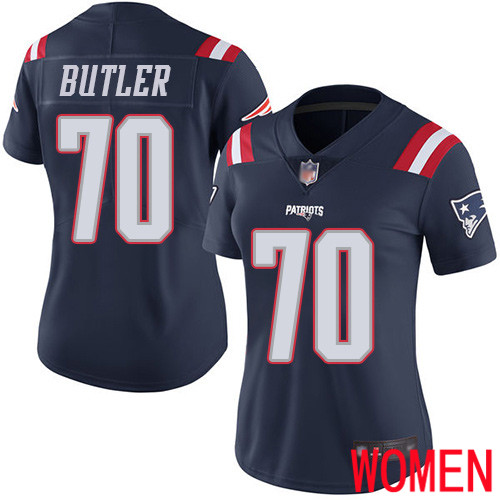 New England Patriots Football 70 Rush Vapor Limited Navy Blue Women Adam Butler NFL Jersey